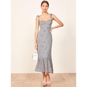 REFORMATION Nikita Midi Dress Avignon Blue Floral